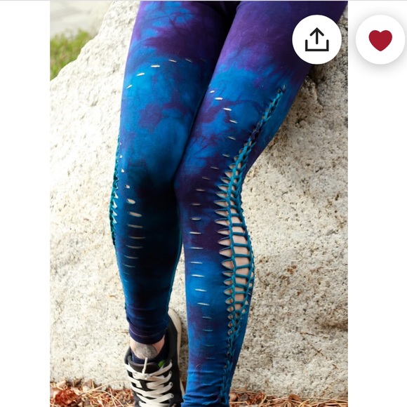 Ahzalhea Pants - Ahzalhea Midnight SlitWeave Braided Wide Waist Hand Dyed Handmade Yoga Leggings